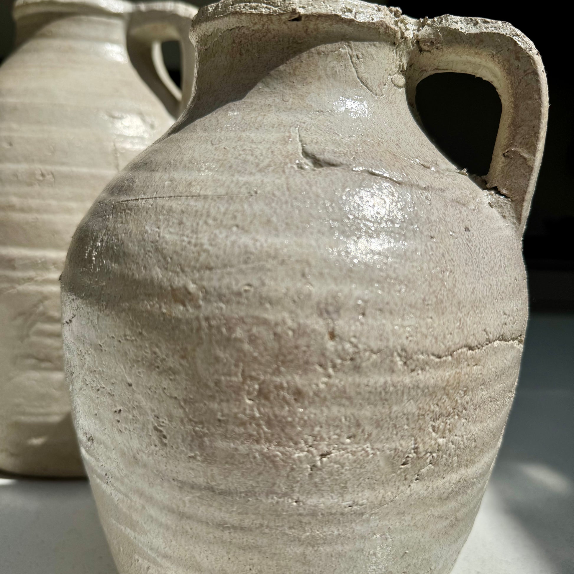 Medium Ellie terracotta Jug Vase in Pale Ivory 23cm