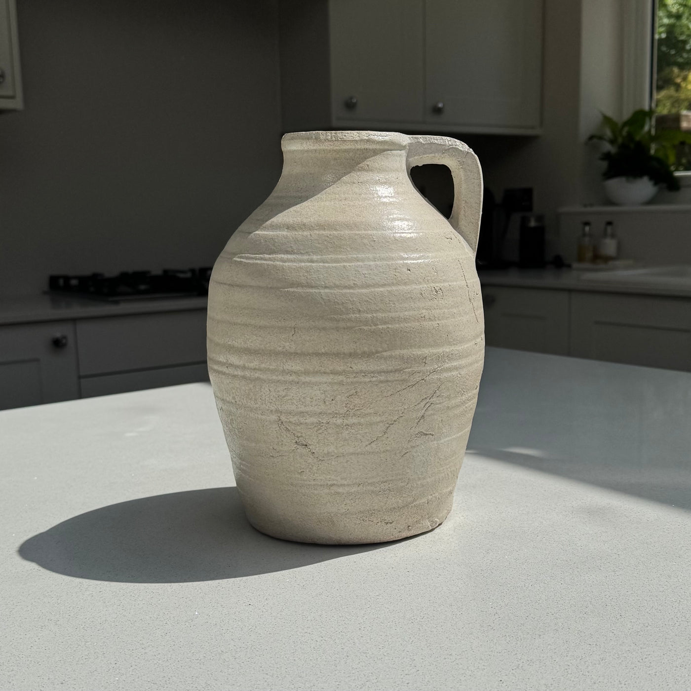Large Ellie terracotta Jug Vase in Pale Ivory 28cm