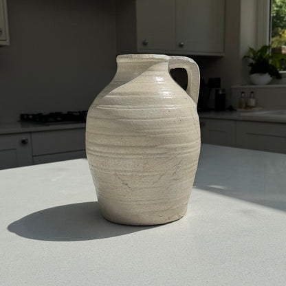 Large Ellie terracotta Jug Vase in Pale Ivory 28cm