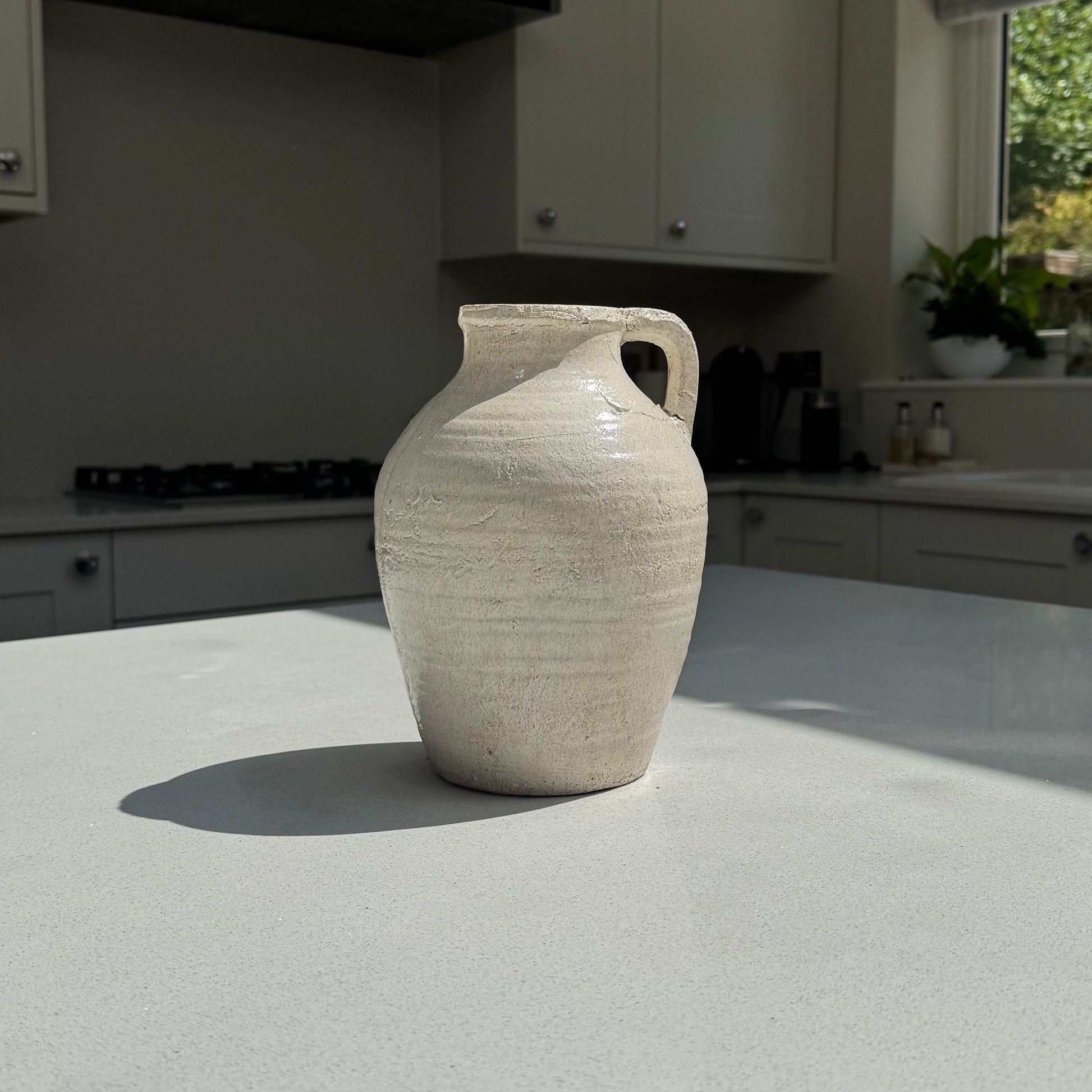 Medium Ellie terracotta Jug Vase in Pale Ivory 23cm