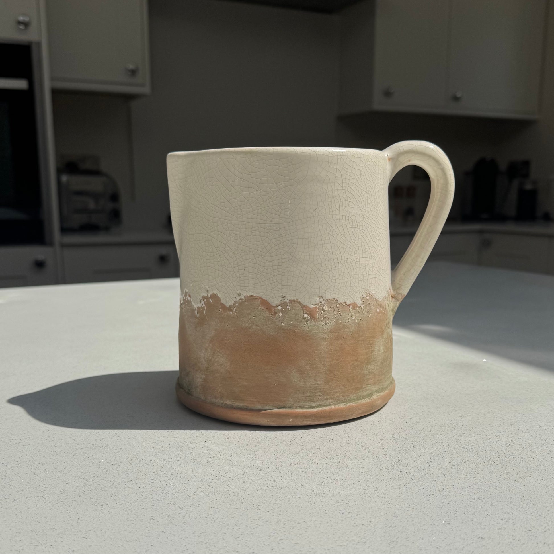 Ido Cream and Terracotta Ceramic Jug Vase in Various Sizes