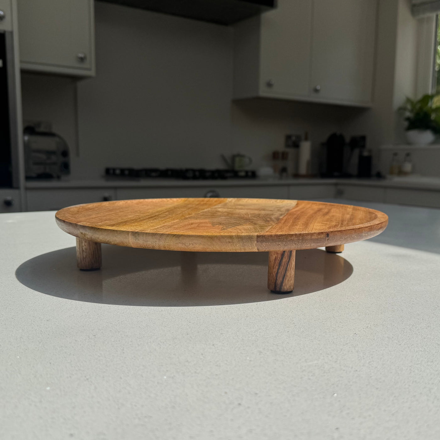 Alderley Round Wooden Footed Display Tray 35cm