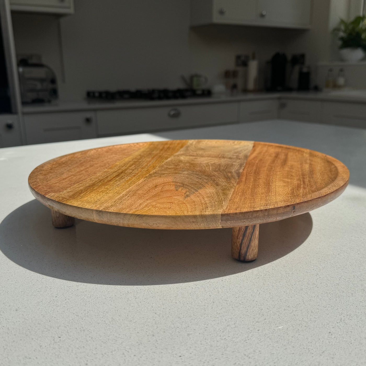 Alderley Round Wooden Footed Display Tray 35cm