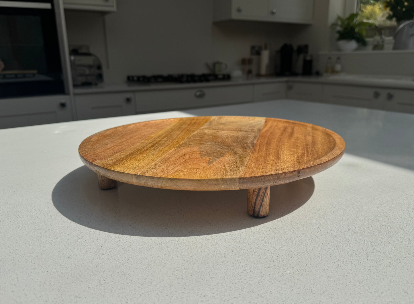 Alderley Round Wooden Footed Display Tray 35cm