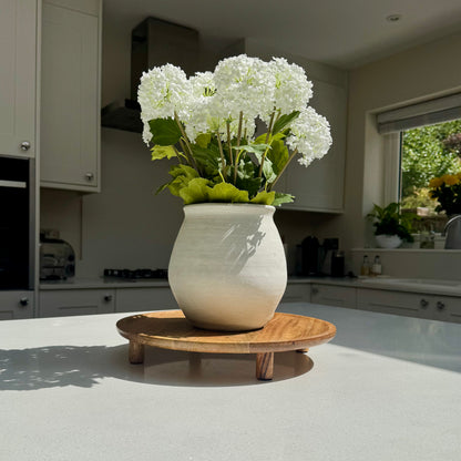Alderley Round Wooden Footed Display Tray 35cm