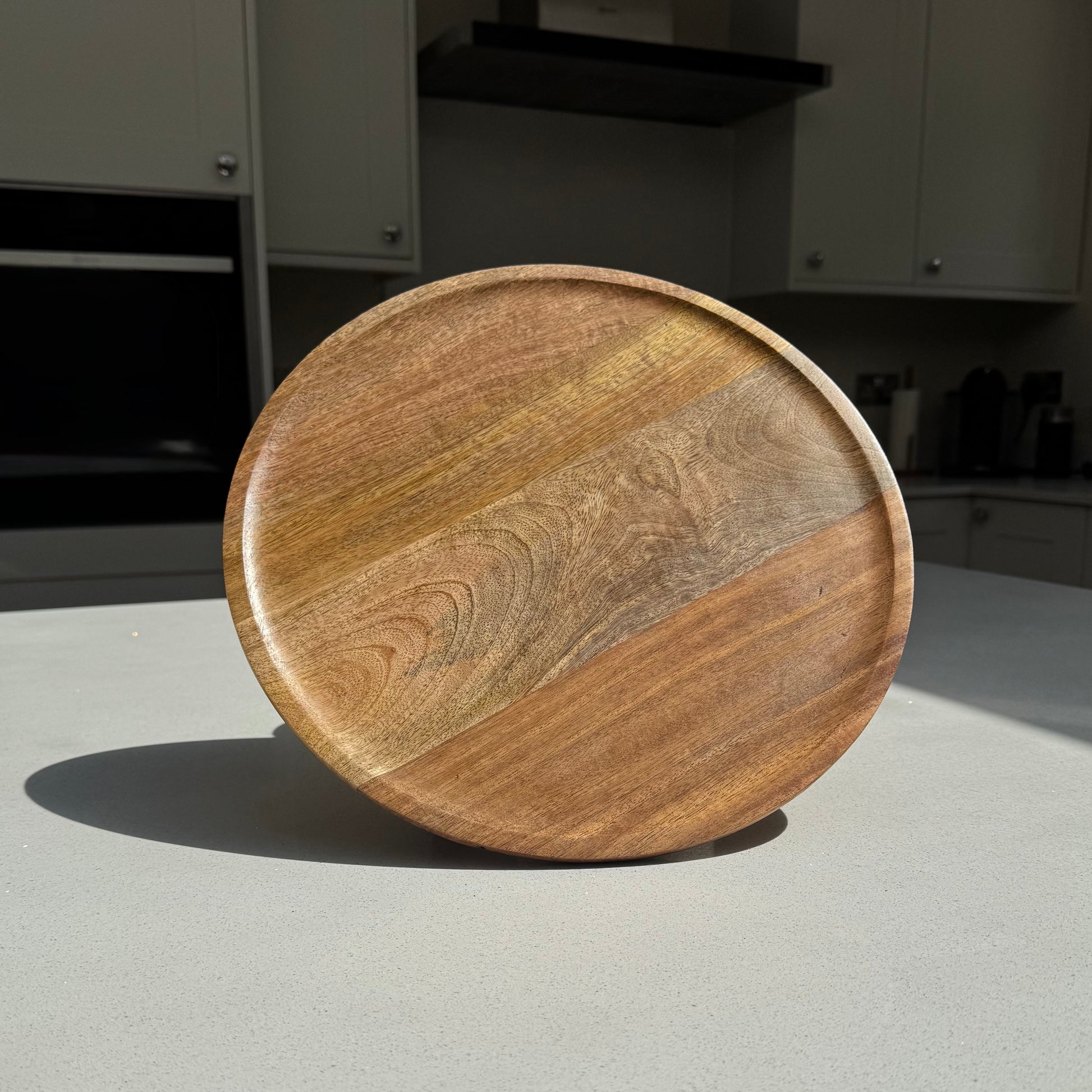 Alderley Round Wooden Footed Display Tray 35cm