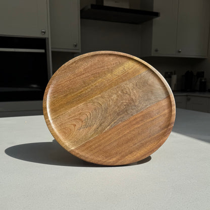 Alderley Round Wooden Footed Display Tray 35cm
