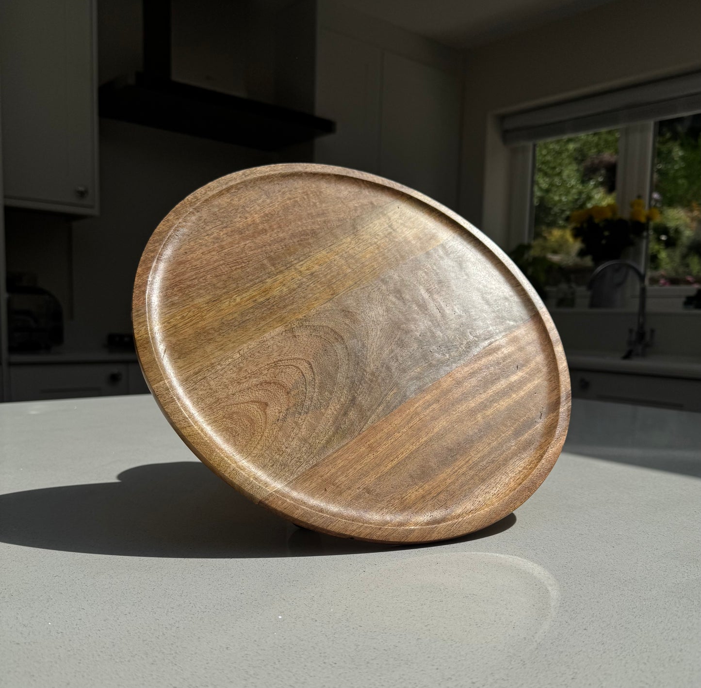 Alderley Round Wooden Footed Display Tray 35cm