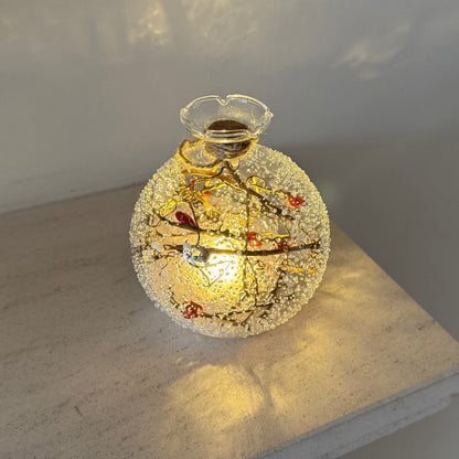 Winterberry light-up glass decoration for festive displays