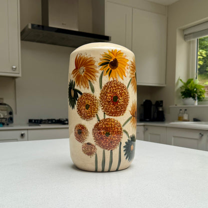 Sunvale Sunflower Crackle Glaze Ceramic Vase – 30.5cm