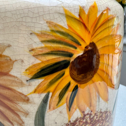 Sunvale Sunflower Crackle Glaze Ceramic Vase – 30.5cm