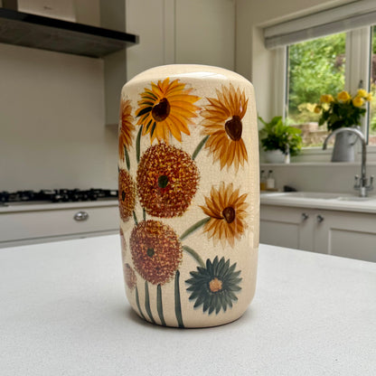 Sunvale Sunflower Crackle Glaze Ceramic Vase – 30.5cm