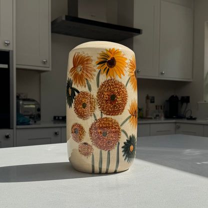 Sunvale Sunflower Crackle Glaze Ceramic Vase – 30.5cm