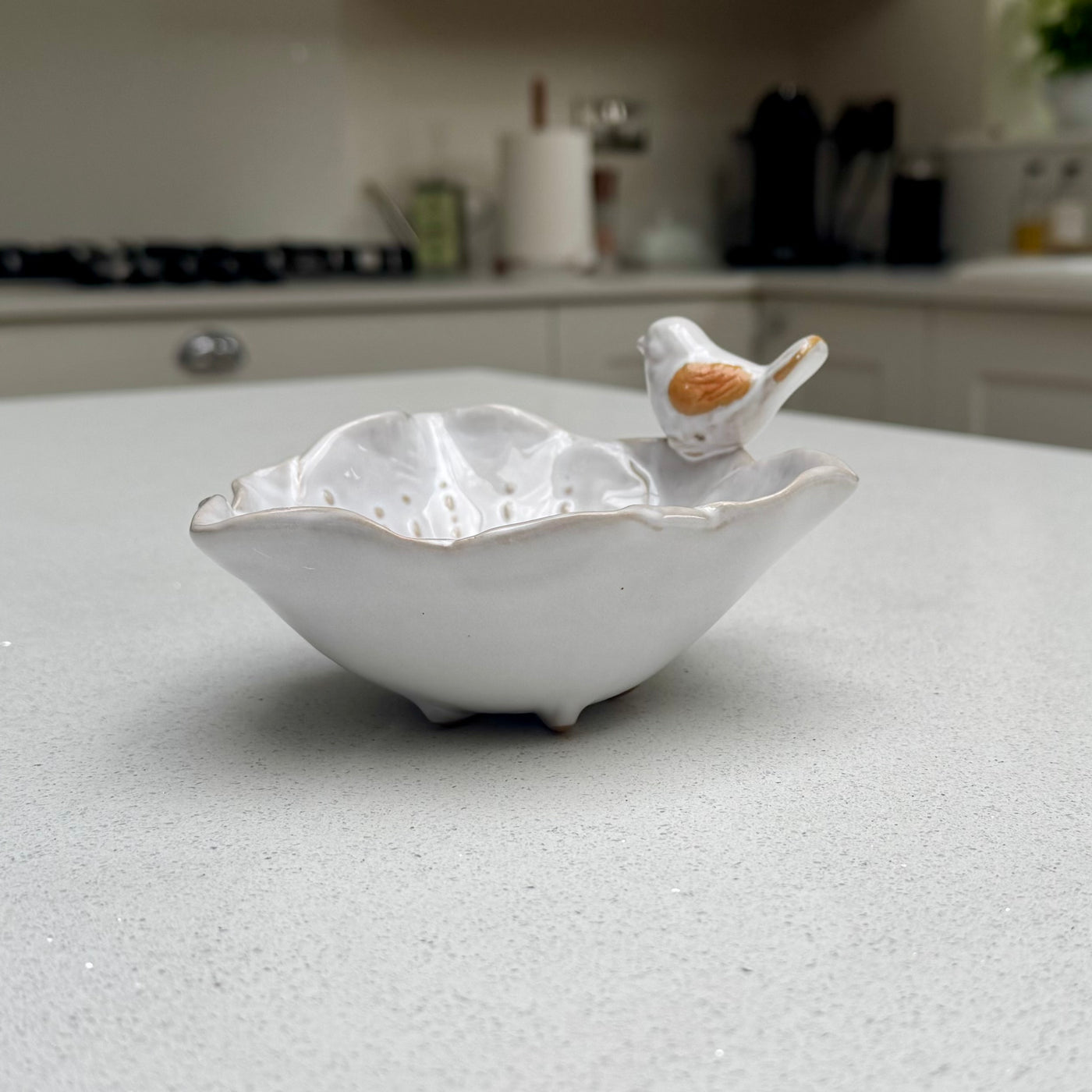 Meadow Song Bird & Flower Ceramic Trinket Dish – 15cm