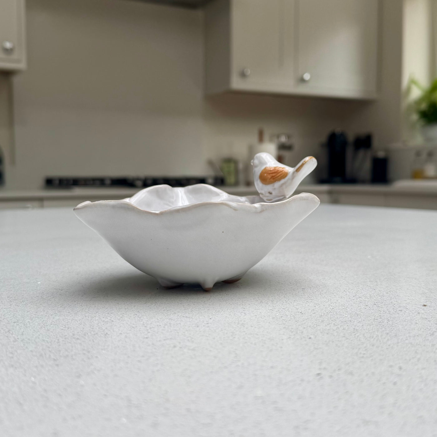 Meadow Song Bird & Flower Ceramic Trinket Dish – 15cm