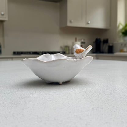 Meadow Song Bird & Flower Ceramic Trinket Dish – 15cm