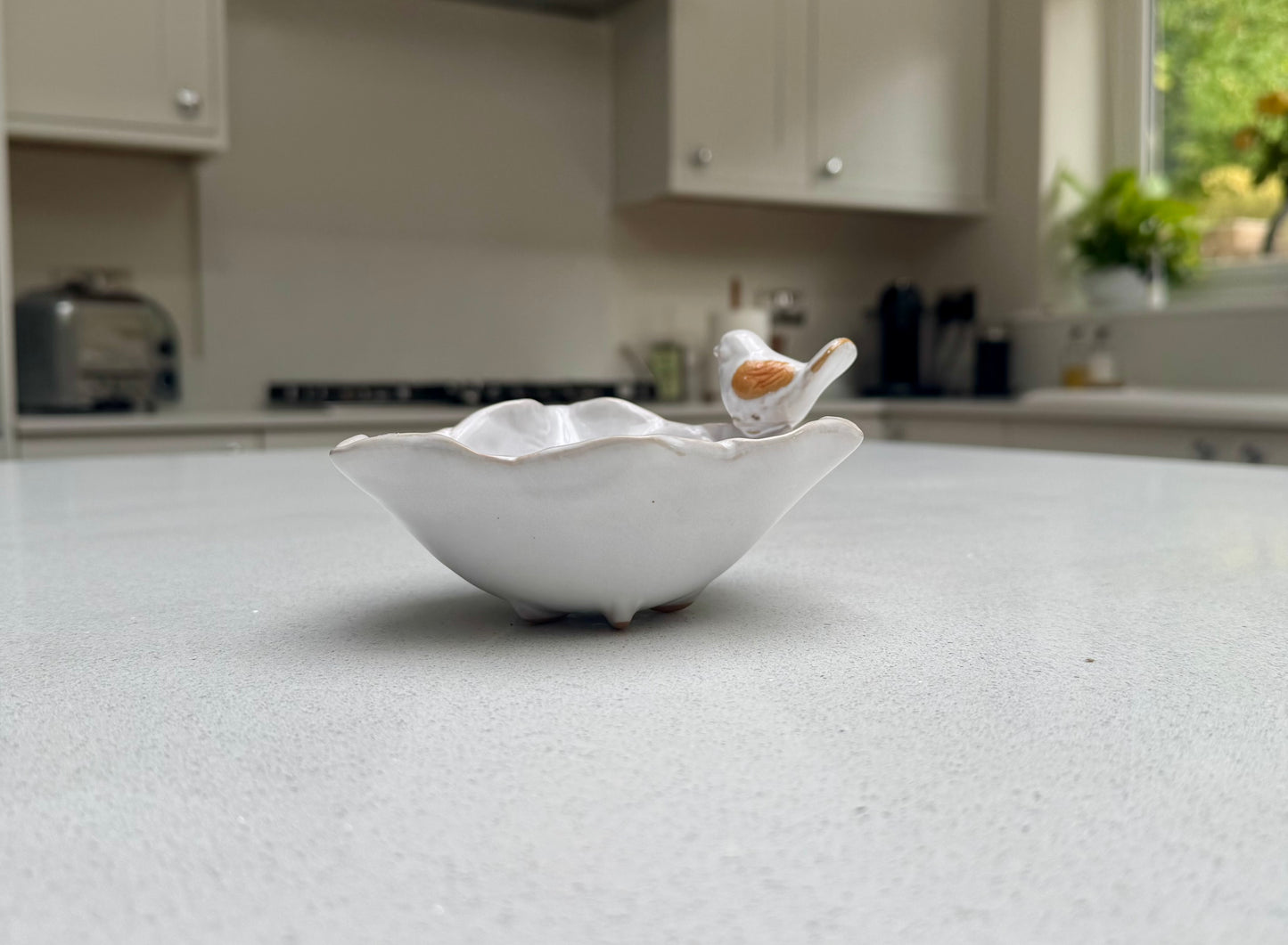 Meadow Song Bird & Flower Ceramic Trinket Dish – 15cm