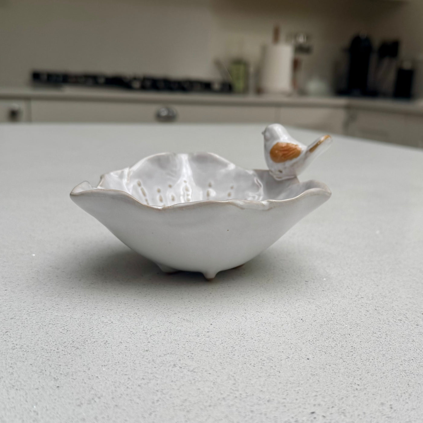 Meadow Song Bird & Flower Ceramic Trinket Dish – 15cm
