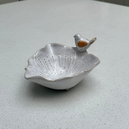 Meadow Song Bird & Flower Ceramic Trinket Dish – 15cm