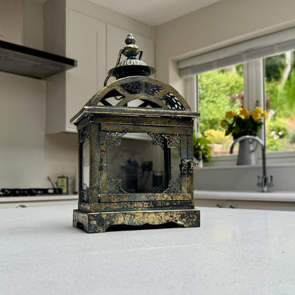 Rothbury 30cm antique gold and bronze candle lantern