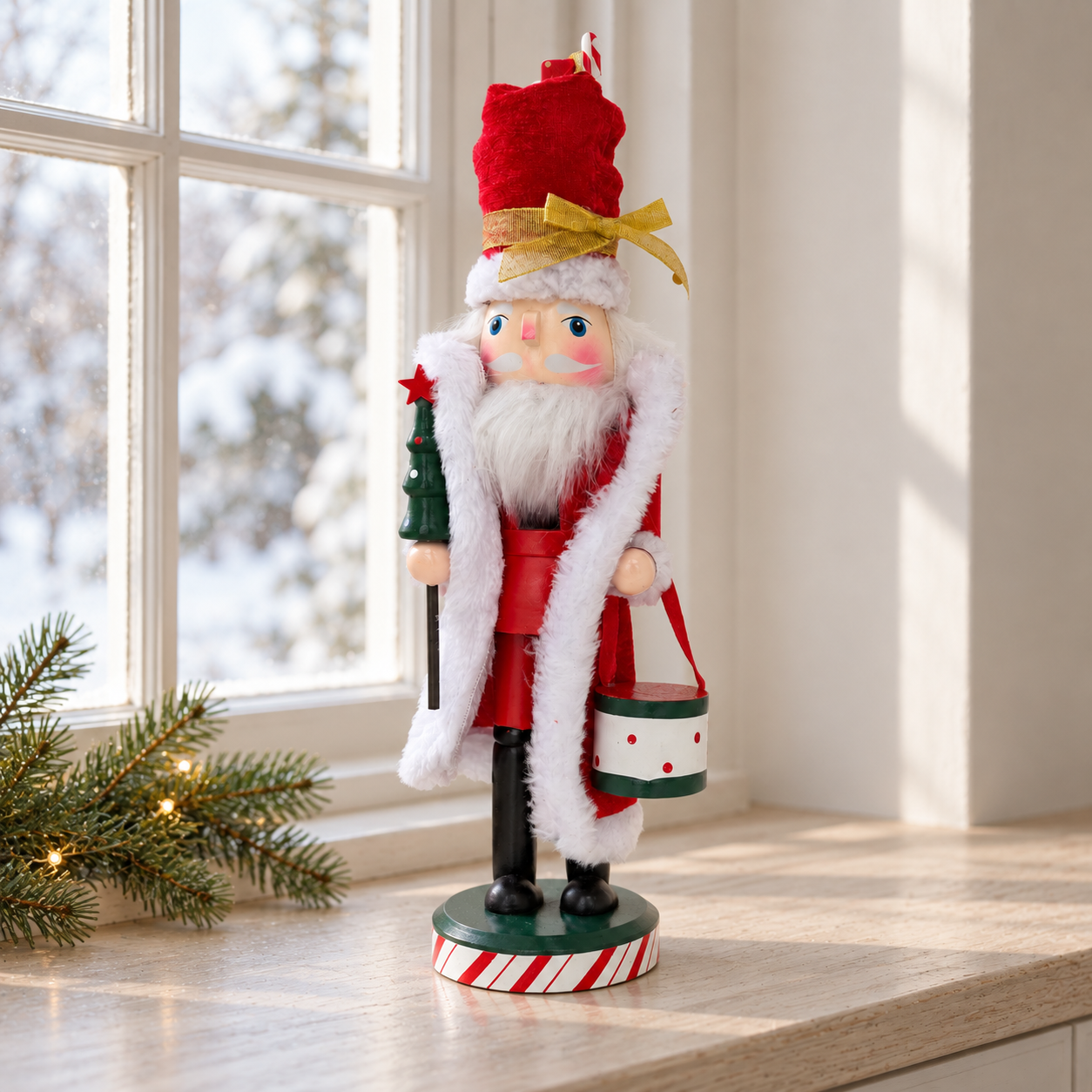 The North Pole Santa – Handmade Wooden Christmas Nutcracker, 38cm