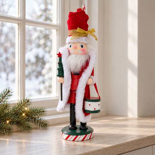The North Pole Santa – Handmade Wooden Christmas Nutcracker, 38cm