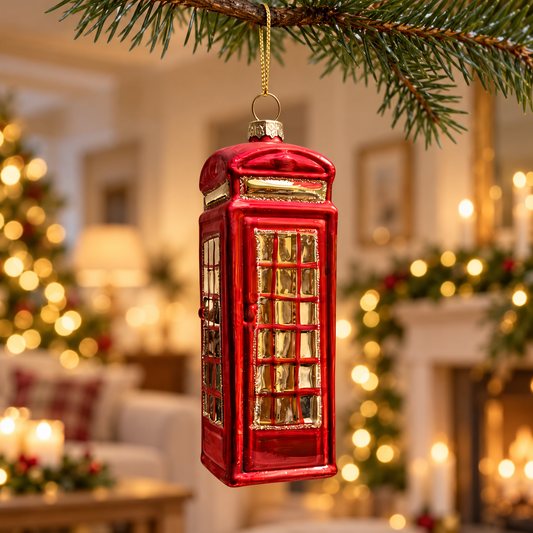 Red Telephone Box Christmas Bauble – 14.5cm