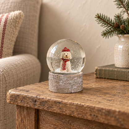 Mini Festive Dog Christmas Snow Globe – 8.5cm