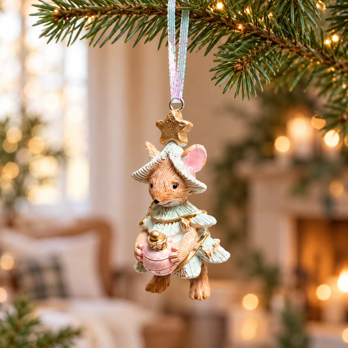 Mini Christmas Tree Mouse Bauble – 6.5cm