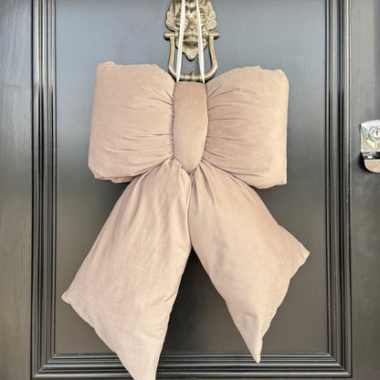 Elegant Plush Bow in Mink – Extra Large, Large, Medium – Large (35cm)