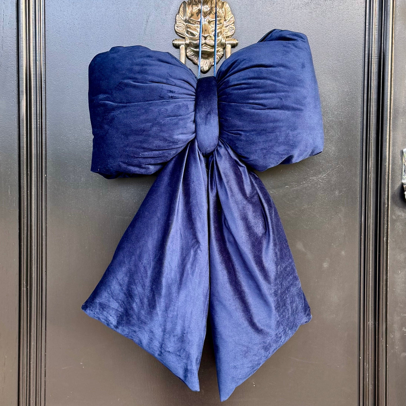 Elegant Plush Bow in Navy Blue – Extra Large, Large, Medium – Large (35cm)
