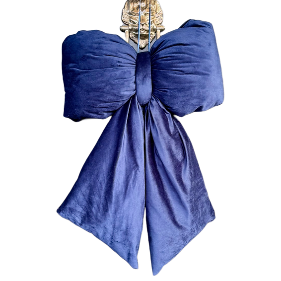 Elegant Plush Bow in Navy Blue – Extra Large, Large, Medium – Extra Large (55cm)