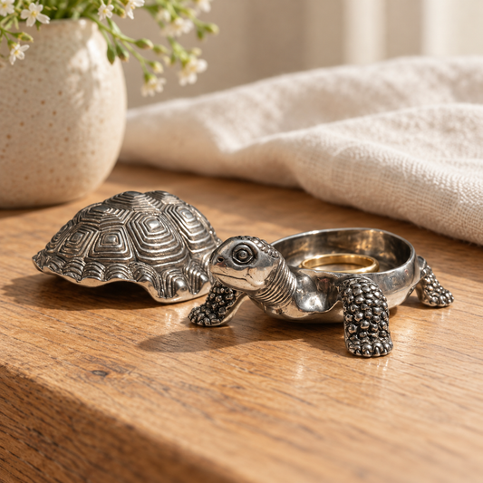 Pewter Turtle Decorative Keepsake Box