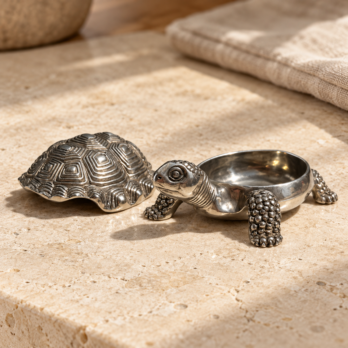 Pewter Turtle Decorative Keepsake Box