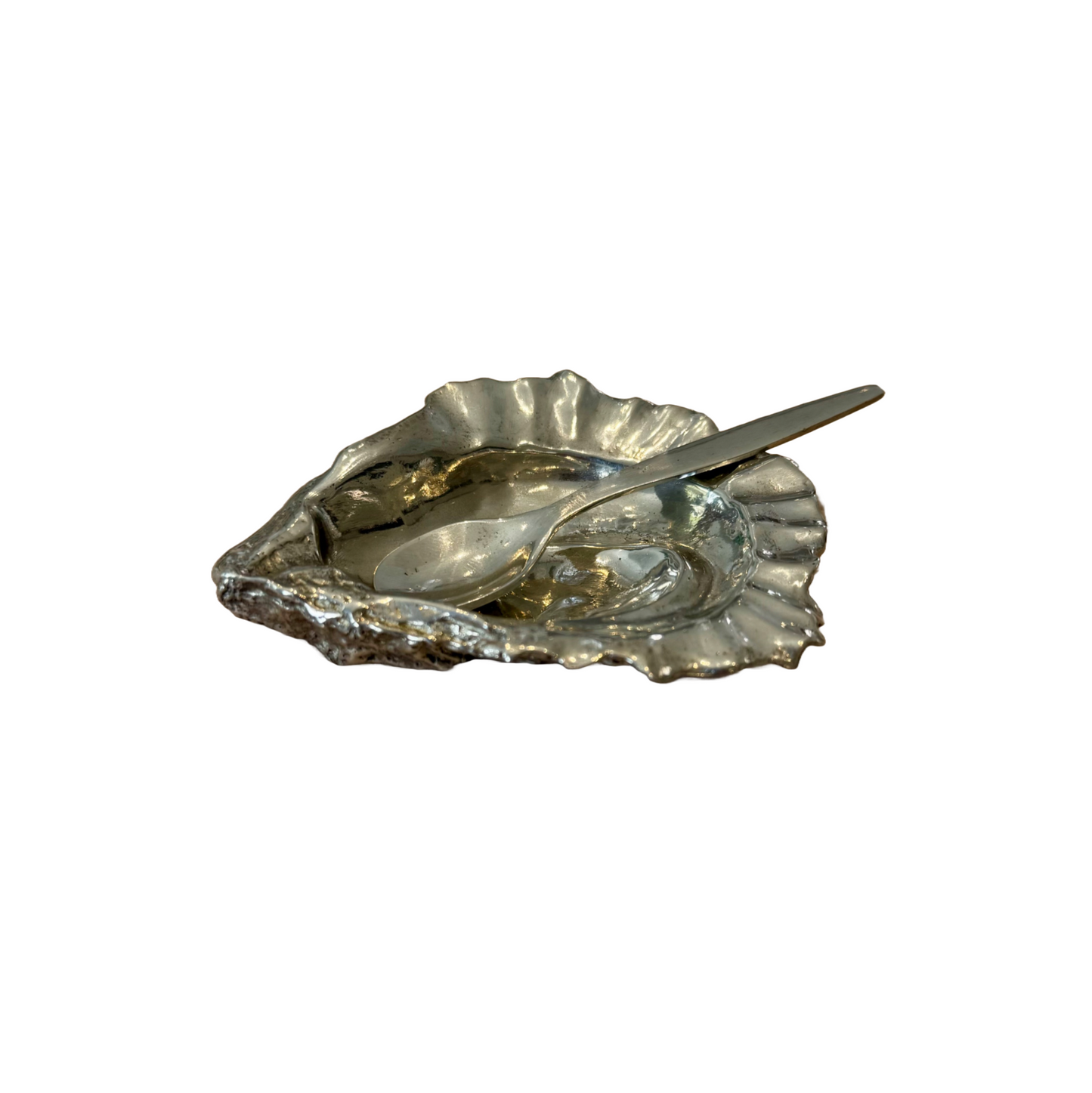 Oyster Salt Pot with Spoon