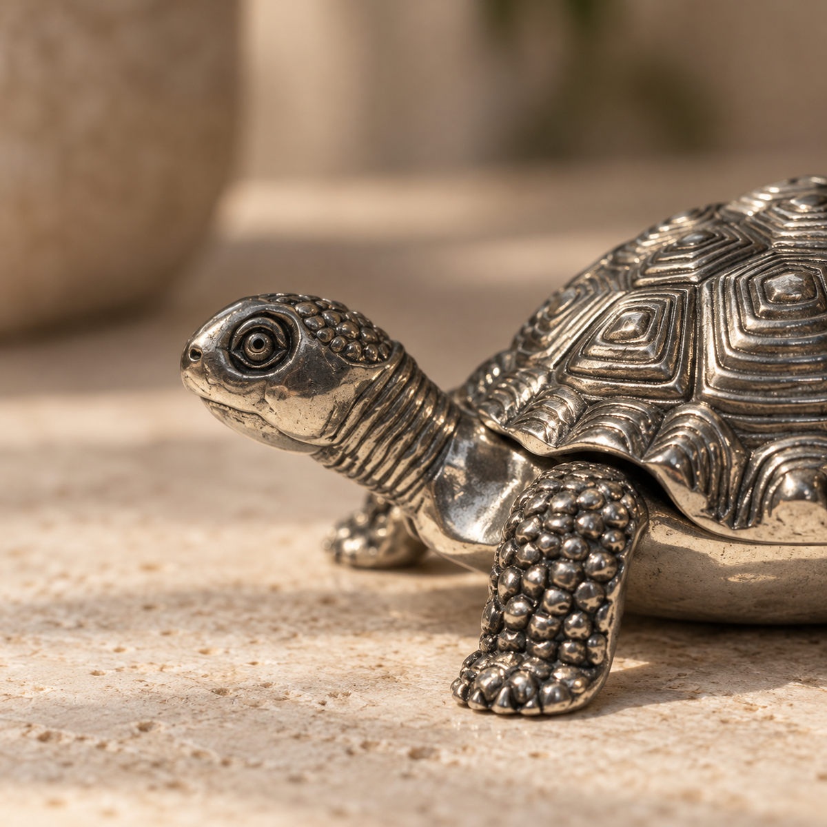 Pewter Turtle Decorative Keepsake Box