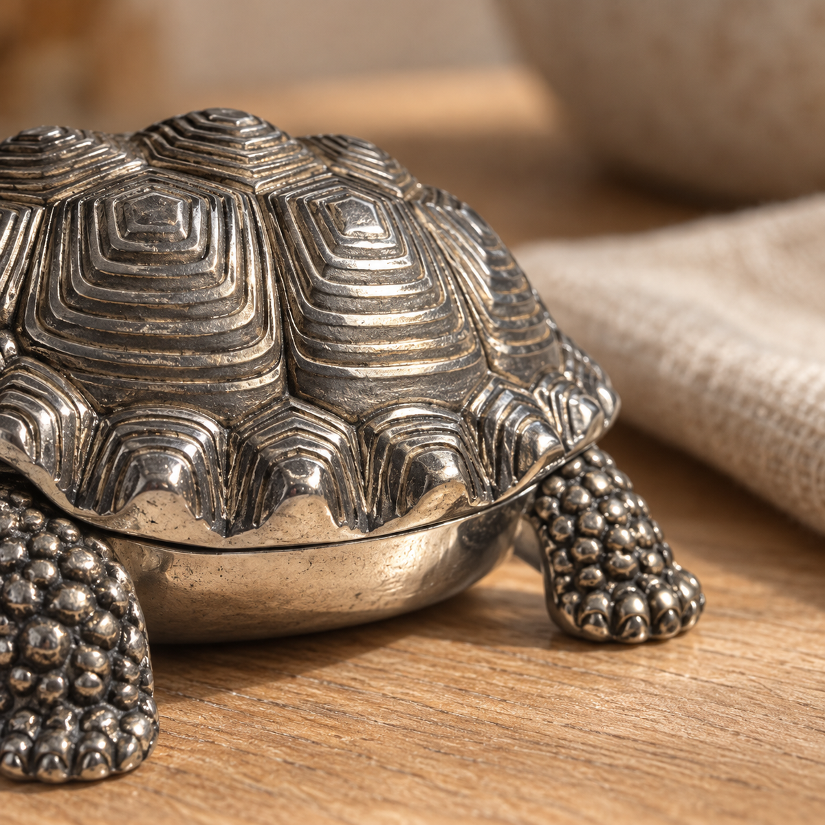 Pewter Turtle Decorative Keepsake Box