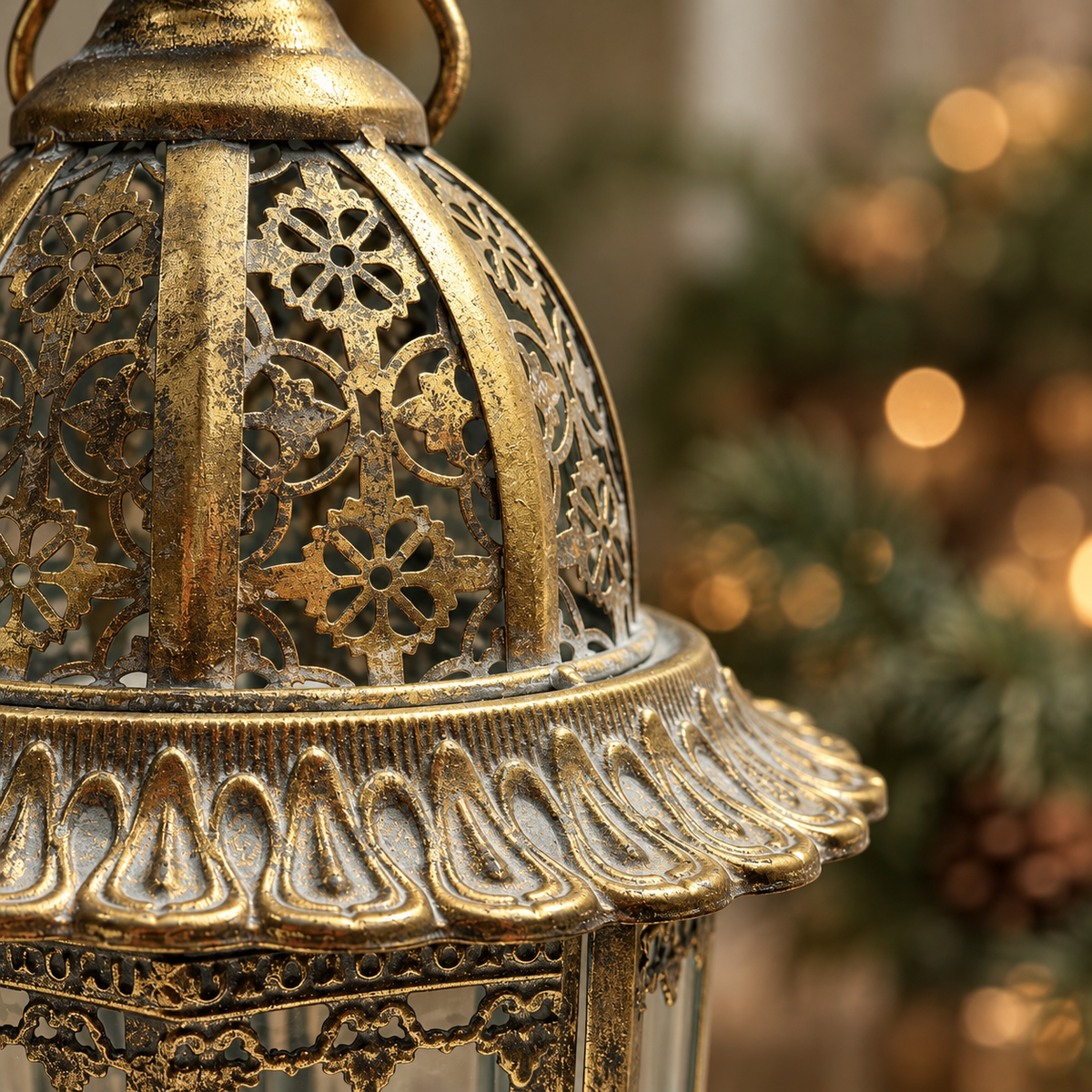 Ashbourne Extra Large Antique Gold Lantern – 61cm