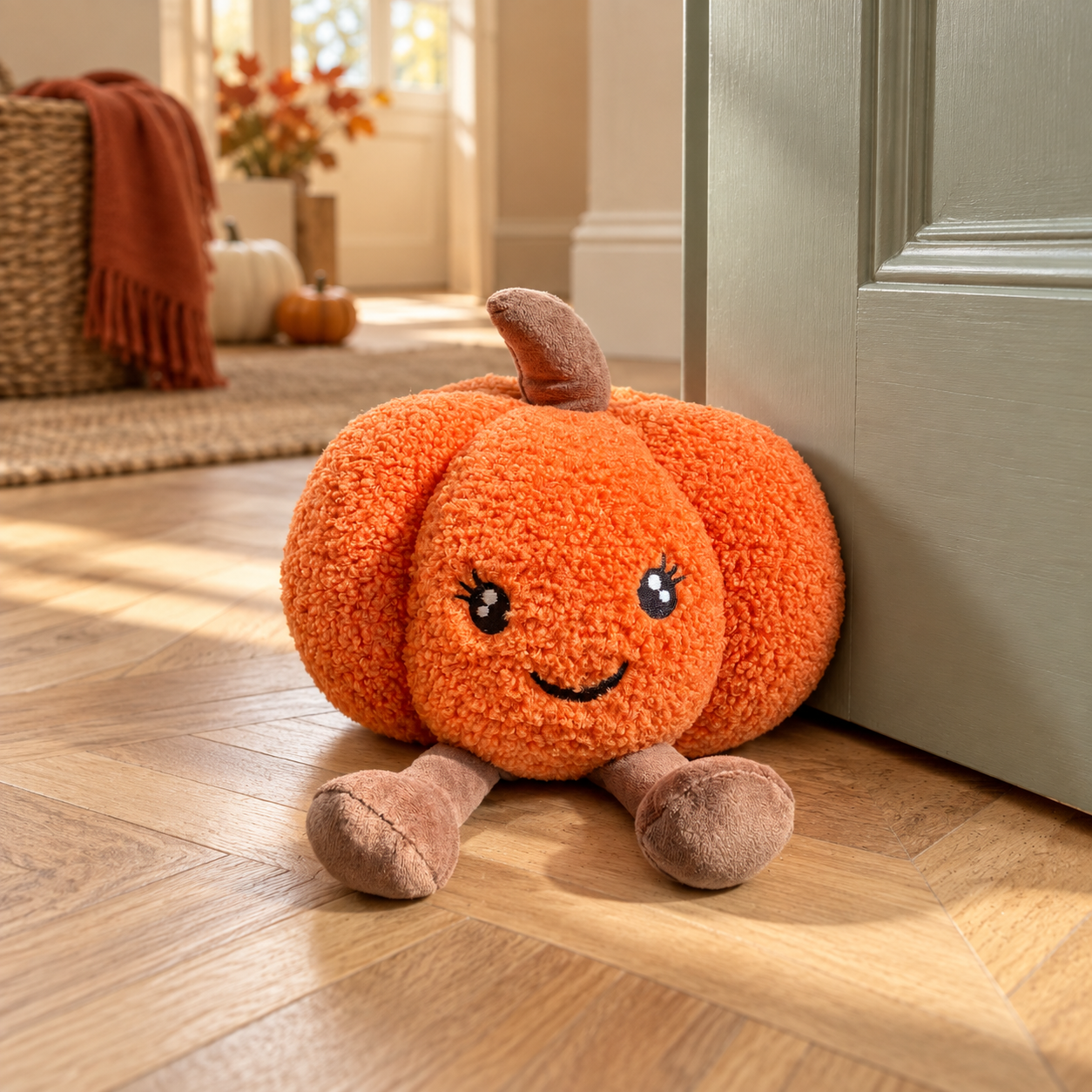 Plush Pumpkin Doorstop - 25cm