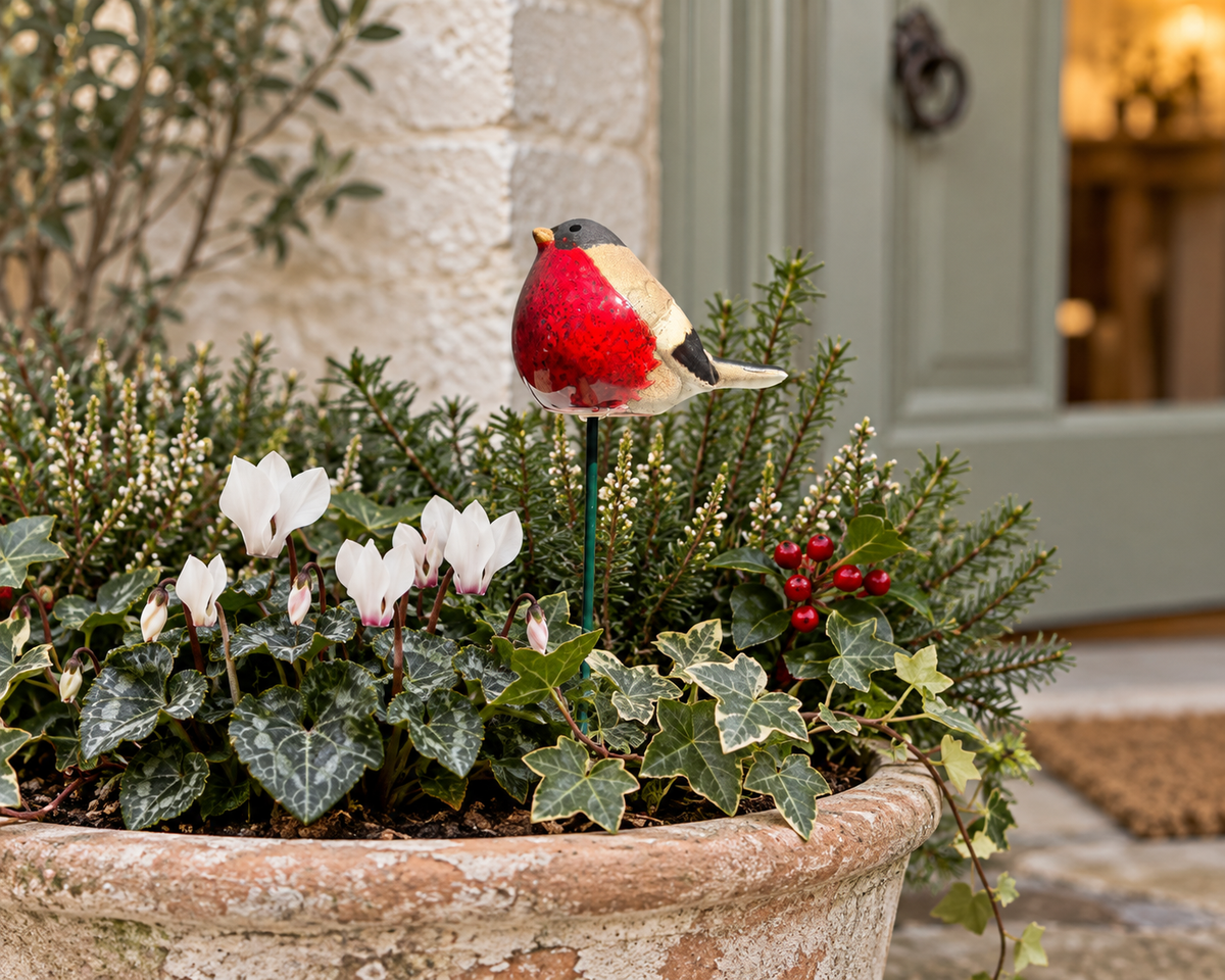 Ceramic Robin Garden Stake 25.5cm