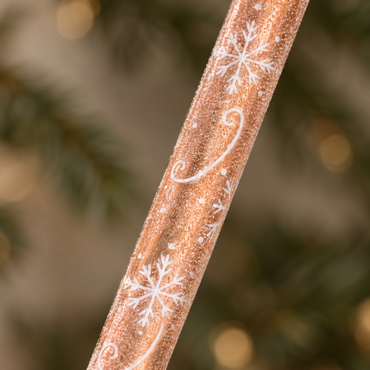 Gold Snowflake Candy Cane Glass Bauble – 21.2cm