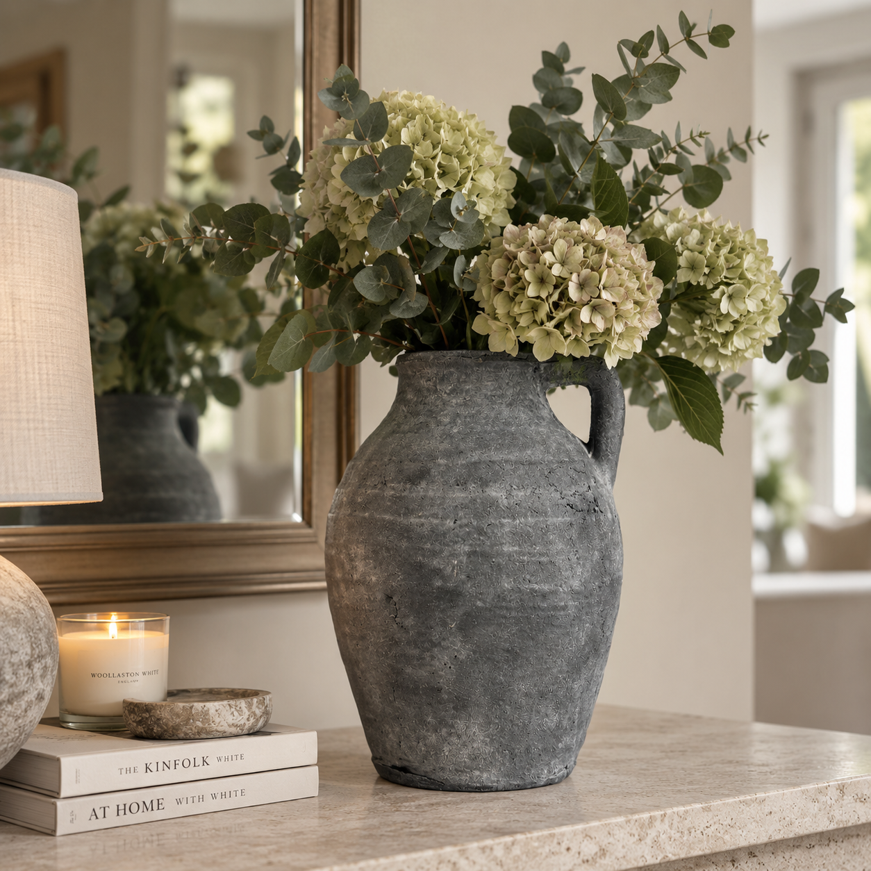 Large Ellie terracotta Jug Vase in Anthracite 28cm
