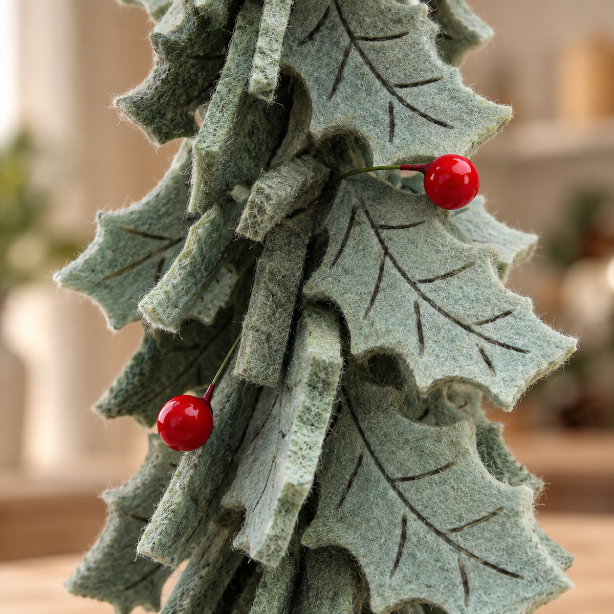 Felt Holly Christmas Tree with Star