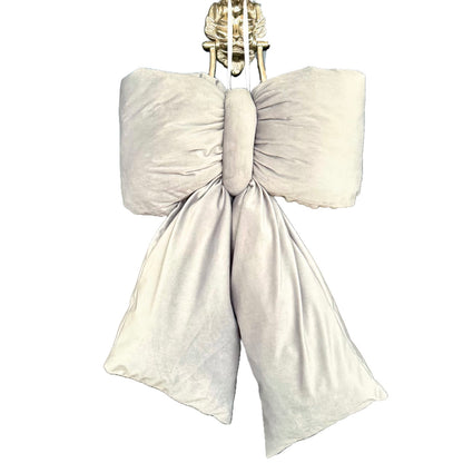 Elegant Plush Bow in Silver – Extra Large, Large, Medium – Extra Large (55cm)