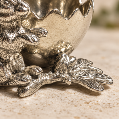 Rabbit Egg Cup Holder in Pewter