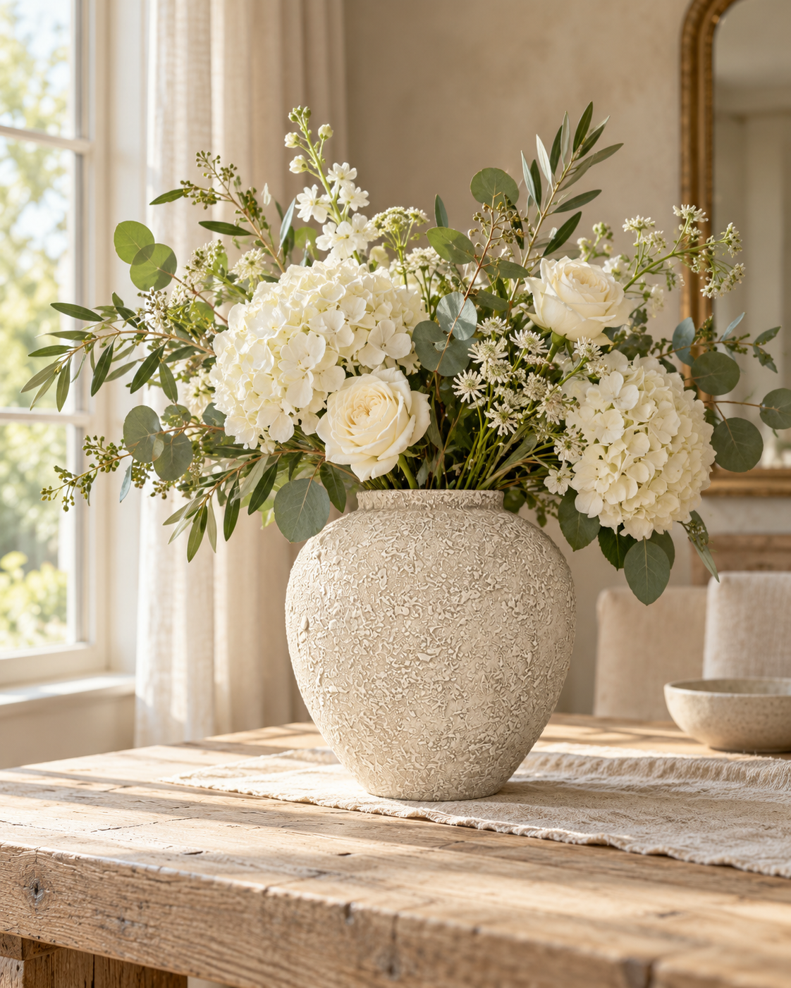 The Cotswold – Natural Stone-Effect Metal Vase, 28cm