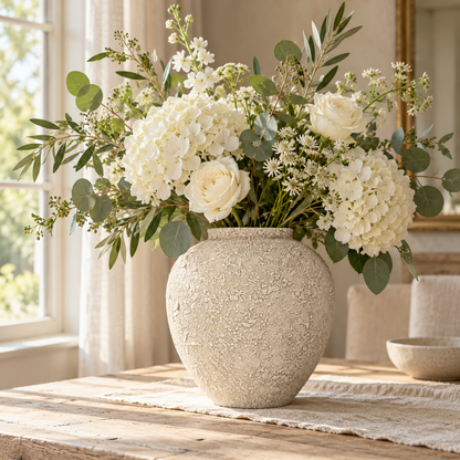 The Cotswold – Natural Stone-Effect Metal Vase, 28cm