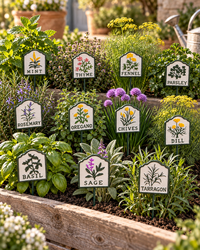 Cast Iron Herb Marker Signs – Individual or Set