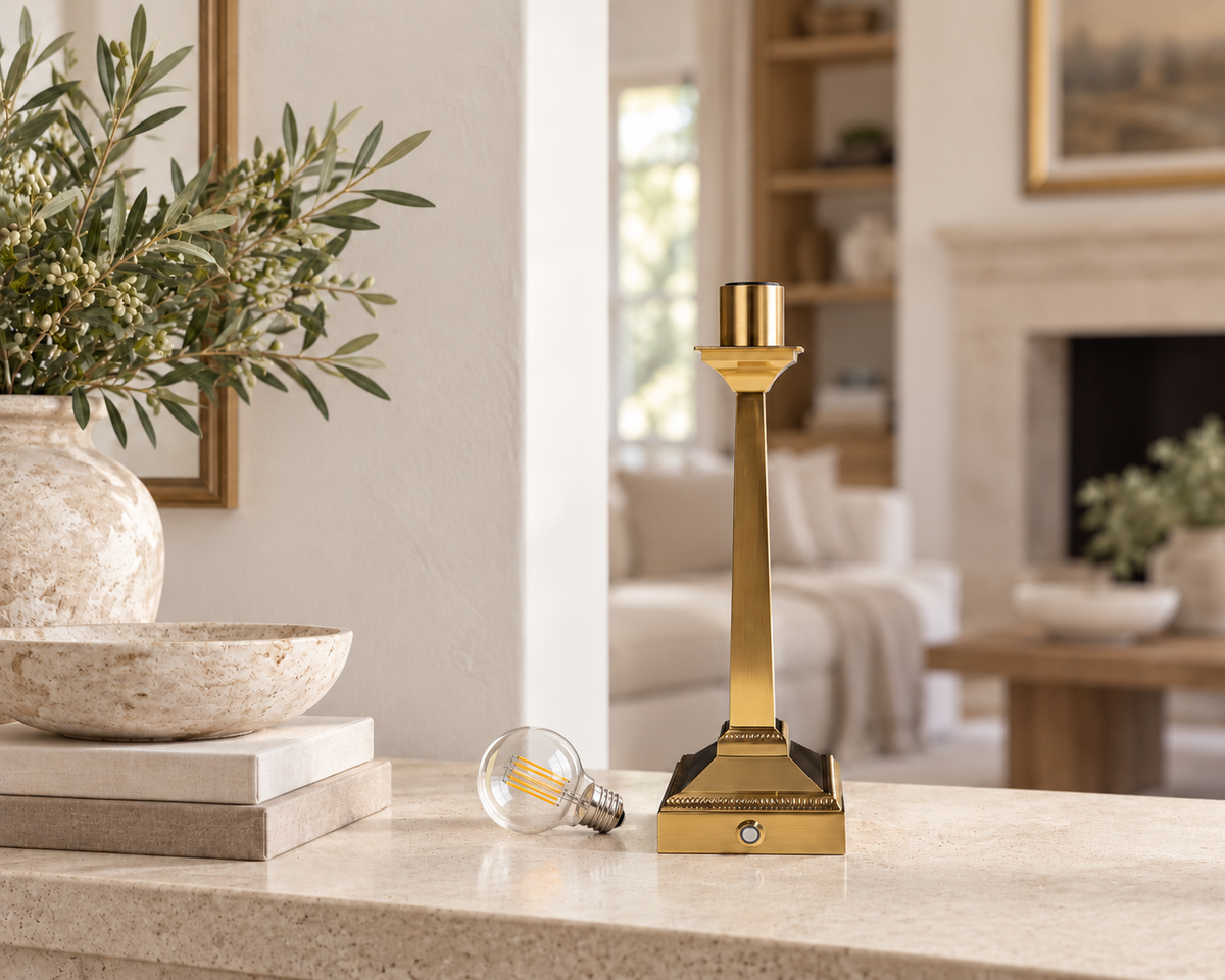 Mayfair Rechargeable Cordless Table Lamp - Brushed Gold