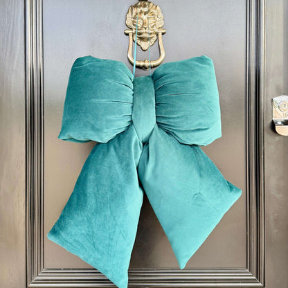 Elegant Plush Bow in Teal – Extra Large, Large, Medium – Large (35cm)